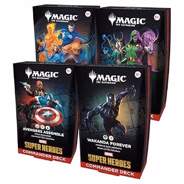 Magic: The Gathering | Marvel Super Heroes Commander Deck Bundle - Includes All 4 Decks (Avengers Assemble, Wakanda Forever, The Fantastic Four, Doom Prevails)