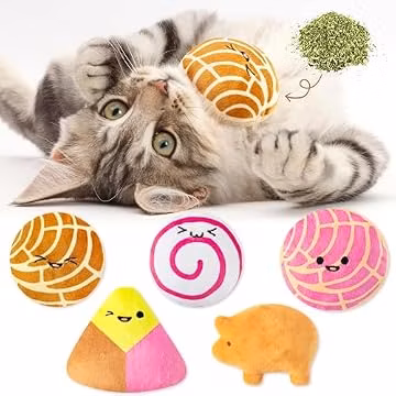 L1rabe Mexican Concha Catnip Stuffed Toys for Cats- Gifts for Kitten Lovers