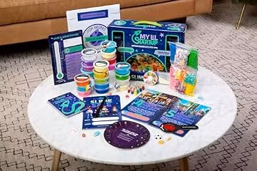 My Lil Startup Kids Slime Business Kit, Entrepreneur Starter Set with Instruction Book, Sales Tracker, 20 Slime Colors, Decorative Beads, Business Learning Tools for Young Entrepreneurs