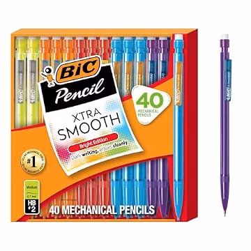 BIC Xtra Smooth Bright Edition Mechanical Pencils, 0.7 mm Medium Point, Bulk School Supplies for Students and Teachers, 40-Count Pack
