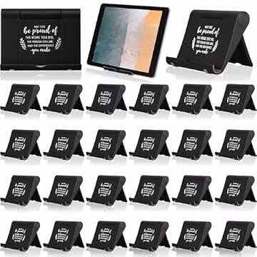Qunclay 24 Pcs Employee Appreciation Gift Bulk Desktop Cell Phone Stand Holder for Desk Motivational Tablet Stand Thank You Gift for Team Office Coworkers Staff Nurse Week Teachers (Multicolor)