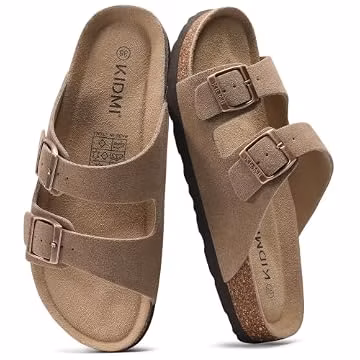 KIDMI Unisex Comfortable Summer Sandals with Mild Arch Support Cork Footbed