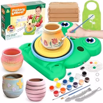 Aujazyble Pottery Wheel for Kids - Complete Pottery Painting Crafts Kit Toy