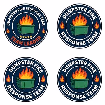 24 Pack Dumpster Fire Response Team Stickers Waterproof Durable Vinyl Decals for Laptop, Water Bottle, Phone, Notebook, Car, Gift for Coworkers Friends Team Leaders