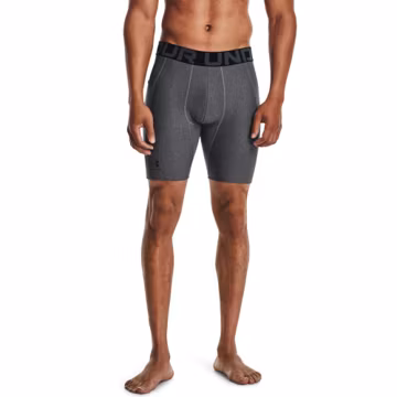 Under Armour Men's Armour HeatGear Compression Shorts, Carbon Heather (090)/Black, Large Tall