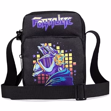 Fortnite Crossbody Bag for Boys Teens with Adjustable Straps Chest Bag Travel Essentials Wallets Phone Cool Gifts for Gamers (Black Llama)