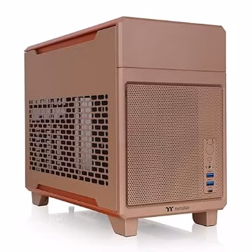 Thermaltake TR100 SFF Chassis; mITX Support; 18.9 Liters; PCIe 4.0 Riser Cable Included; 360mm GPU Clearance; 280mm Radiator Support; Removable PCIe Bracket; Gravel Sand; CA-11A-00SGNN-00