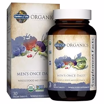 Garden of Life Organics Men's Once Daily Multivitamin, 30 Tablets