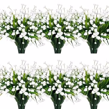 TURNMEON 12 Bundles Artificial Flowers for Outdoors Summer Decor