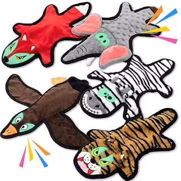 No Stuffing Dog Toys Squeaky Puppy Toy Bundle for Small Medium Large Dogs