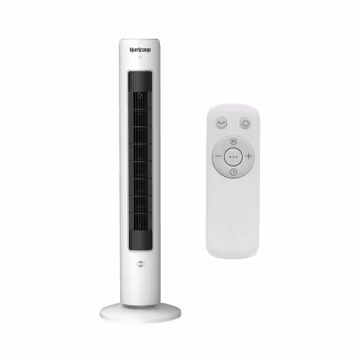 Hurricane Triple Action Indoor Tower Fan, 40 Inch Air Enhancing Electric Cooling Fan with Aromatherapy Diffuser and Remote Control, White