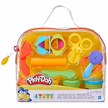 Play-Doh Starter Set 9-Piece Kit with Storage Tote & 4 Modeling Compound Cans, Ages 3+, Presentation May Vary