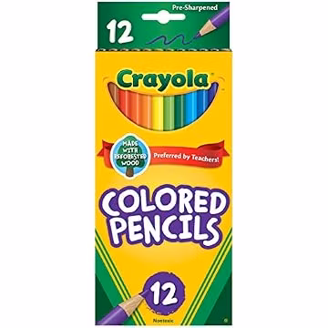 Crayola Colored Pencils, Assorted Colors, Pre-sharpened, Adult Coloring, 12 Count, Gift