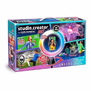 Canal Toys Studio Creator 360 Video Maker Kit, Green Screen and Tripod, Face and Motion Tracker, 10" Light Ring
