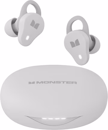 Monster N-Lite 210 Wireless Earbuds, Bluetooth 5.4 in-Ear Stereo Headphones, Built-in Mic for Crystal Clear Call, 32H Playtime, Type-C Charging, Waterproof in-Ear Ear Buds Earphones for Sports, White