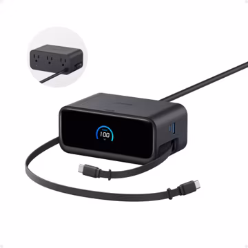 Anker Nano Charging Station, 100W 7-in-1 Power Strip, Retractable Charger