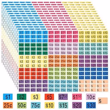 4050Pcs Removable Garage Sale Stickers,Pre-Printed Yard Sale Price Stickers