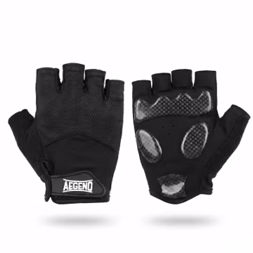 Aegend Half-Finger Cycling Gloves, Anti-Slip Shock-Absorbing Padded Palm, Breathable Mesh for Biking, Fitness and Outdoor Activities (Black)