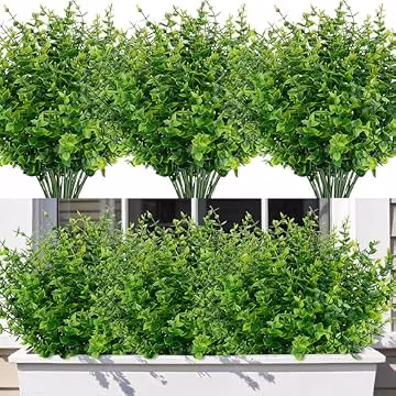 Besteek 24 Bundles Fake Plants Artificial Greenery Stems for Outdoors