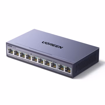 UGREEN Ethernet Switch, 10-Port PoE Switch, 8 PoE+@60W + 2 Gigabit Uplink