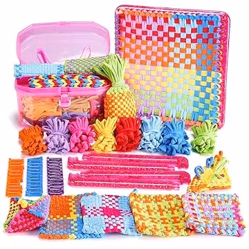 daheypong 7-Inch Weaving Loom Craft Kit for Girls Ages 6–12, Gift Box Set