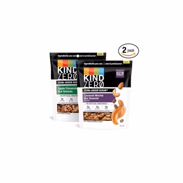 KIND Zero Added Sugar Granola Variety Pack, Gluten Free, Low Sugar, Keto Snacks, Apple Cinnamon Nut, Caramel Mocha Nut, 5g Protein, 8oz, 2 Count