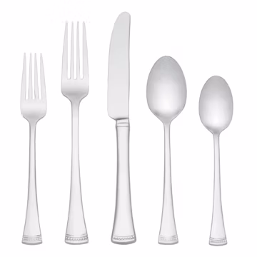 Lenox Silverware Set, Portola Mirror 20 Piece Flatware Set, Service For 4, 18/10 Stainless Steel, Dishwasher Safe, Flatware Cutlery Sets, Utensils, Knives Spoons and Forks, Home (Silver, 20 Pieces)