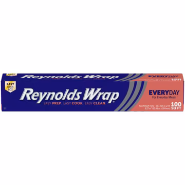 Reynolds Wrap Everyday Strength Aluminum Foil Roll, 12 Inch Wide, 100sq ft