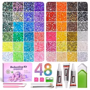Redtwo 48 Colors Resin Jelly Rhinestones for Bedazzling Kit, 45,000 Pcs
