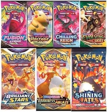 Pokemon TCG: Authentic Factory Sealed Booster Pack (Includes Mystery Card Bundle - V/VMAX 1 in 3 - Bonus Free Protective Card Holder!)
