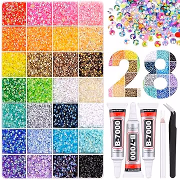 TINKRSTUFF 38000Pcs 3mm Jelly Rhinestones Bedazzling Kit