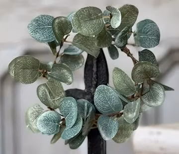 Garden Eucalyptus Candle Ring | 9 inch | Farmhouse Wreath 3.5 Center (Green - 1 PC)