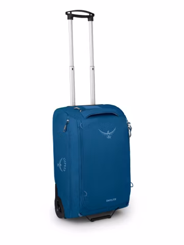 Osprey Daylite 40L Wheeled Carry On Collapsible Travel Duffel Bag, Lightweight Rolling Suitcase, Night Shift Blue