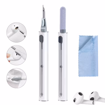 Airpod Cleaner Kit, Earbud Cleaning Kit for Airpods Pro 1 2 3,Multi-Function Cleaning Pen with Soft Brush Flocking Sponge, Suitable for Bluetooth Headset, Charging Box, Mobile Phone,Earbud (1Pcs)