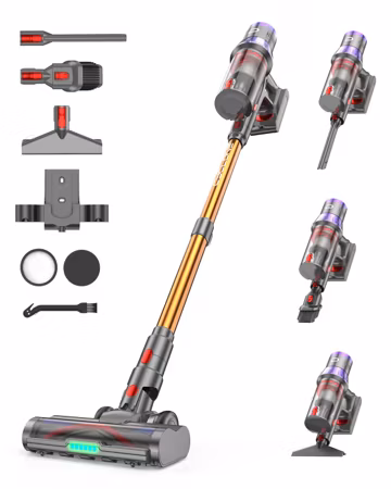 Dsoope YU7 Max Cordless Vacuum Cleaner, 650W 55kPa Stick Vac with Intelligent Auto Mode, Up to 80 Min Long Runtime, Self-Standing Wireless Vaccum for Home, Pet Hair, Carpets & Hard Floors