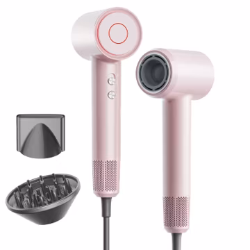 Hair Dryer, 160,000 RPM High-Speed Ionic Blow Dryer with Brushless Motor for Fast Drying, 500 Million Ions Frizz Control, Low Noise Hairdryer with Magnetic Diffuser & Nozzle for Curly Hair Home Travel