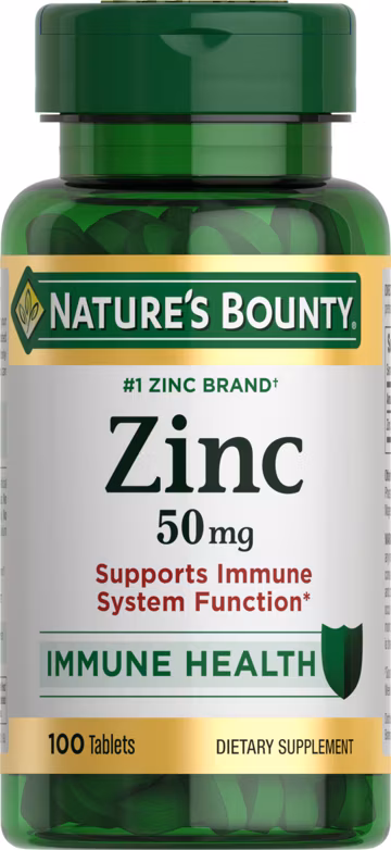 Nature's Bounty, Zinc 50mg, Immune System Skin and Antioxidant Health Support, 100 Count