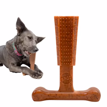 SPOT Bam-Bones Plus T Bone – Bamboo Fiber & Nylon Dog Chew Toy for Moderate to Aggressive Chewers, Durable Long Lasting & Non-Splintering, Beef Flavor Toy for Adult Dogs & Puppies Under 60 lbs, 6 in