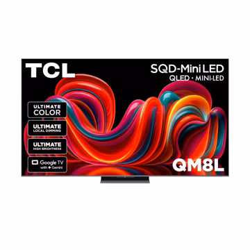 TCL 75 Inch Class QM8L Series | SQD-Mini-LED QLED Smart TV | 75QM8L, 2026 Model | 144Hz | Ultimate Color Brightness & Contrast | Google AI Bang & Olufsen | Voice Control Gaming Streaming Television
