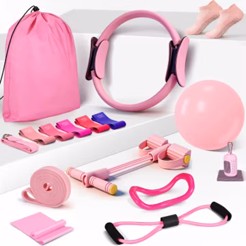Pilates Essentials Kit for Women 15 Pcs Pilates Set for Home Workouts