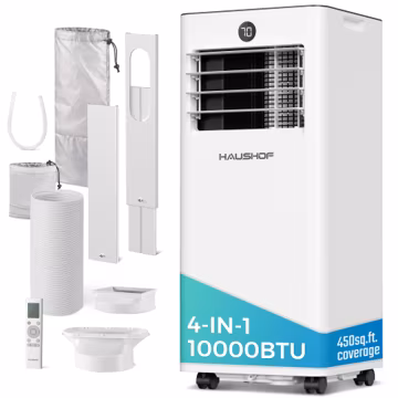 HAUSHOF 10000 BTU Portable Air Conditioner, White