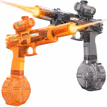 Handwell 2 Packs Electric Water Gun for Adults Kids, Automatic Squirt Gun with LED Light, Large Capacity Water Blaster 23-33 FT Long Range, Outside Water Toys, Summer Beach Swimming Pool Party Toy