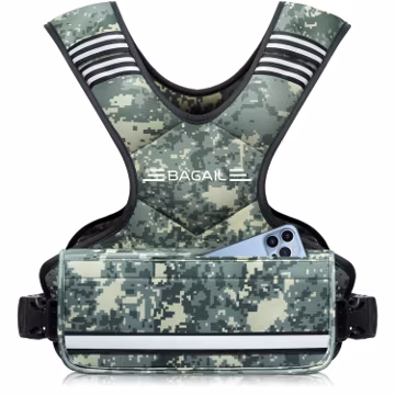 BAGAIL Adjustable Weighted Vest for Women 4-10lb/12-18lb/20-32lb, Comfortable U-Neck Rucking Vest with 6 Removable Weights, Storage Pocket and Reflective Strips for Walking, Jogging, Weight Loss