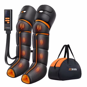 JZBRAIN Leg Massager with Heat and Compression - Foot Calf Thigh Massager for Circulation and Pain Relief, Sequential Compression Boots with 6 Modes, 9 Intensity, 3 Heat Levels