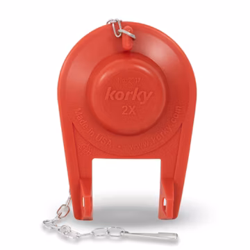 Korky 2017BP Standard 2-Inch 2X Ultra High Performance Universal Long Lasting Rubber-Easy to Install-Made in USA Toilet Flapper, 1 Count (Pack of 1), Red