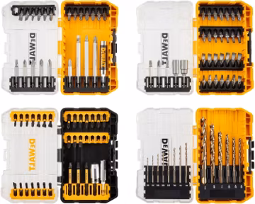 DEWALT Drill Bit Set, 21 Pc. Titanium Nitride Coated Pilot Point DEWALT Bit Set with Case for Wood, Metal and Plastic (DW1361)