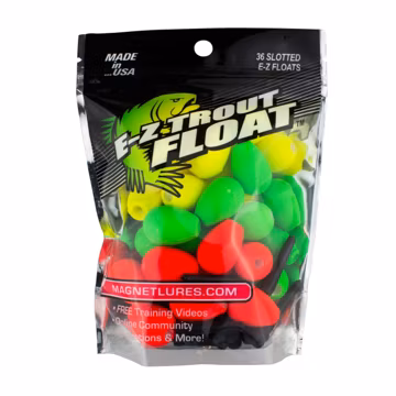 Trout Magnet E-Z Trout Float Fishing Bobbers, Easy Depth Adjustment, Ideal To Drift Small Lures Or Bait 36-Pack