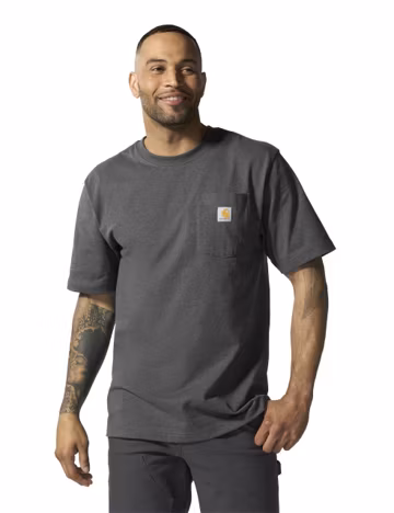 Carhartt Men's Iconic K87 Pocket T-Shirt, Carbon Heather, X-Small