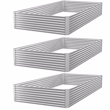 FRIZIONE 3pcs Galvanized Raised Garden Bed Outdoor,Above Ground Garden Bed for Vegetable,Metal Raised Beds for Flower,Steel Raised Beds for Gardening - 4x2ft