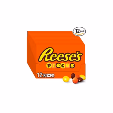REESE'S PIECES Peanut Butter in a Crunchy Shell, Candy Boxes, 4 oz (12 Count)